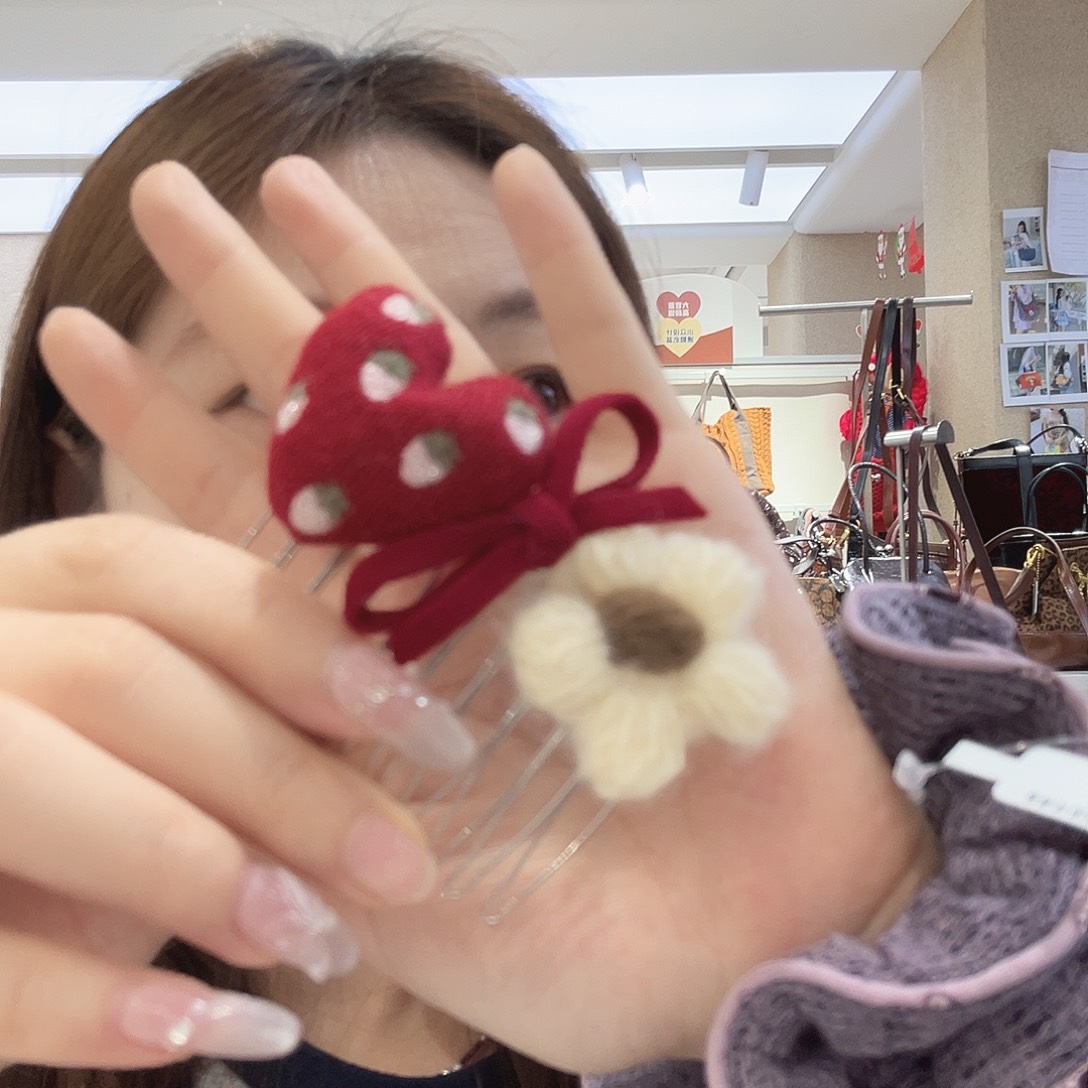 非金属泡菜小花爱心插梳