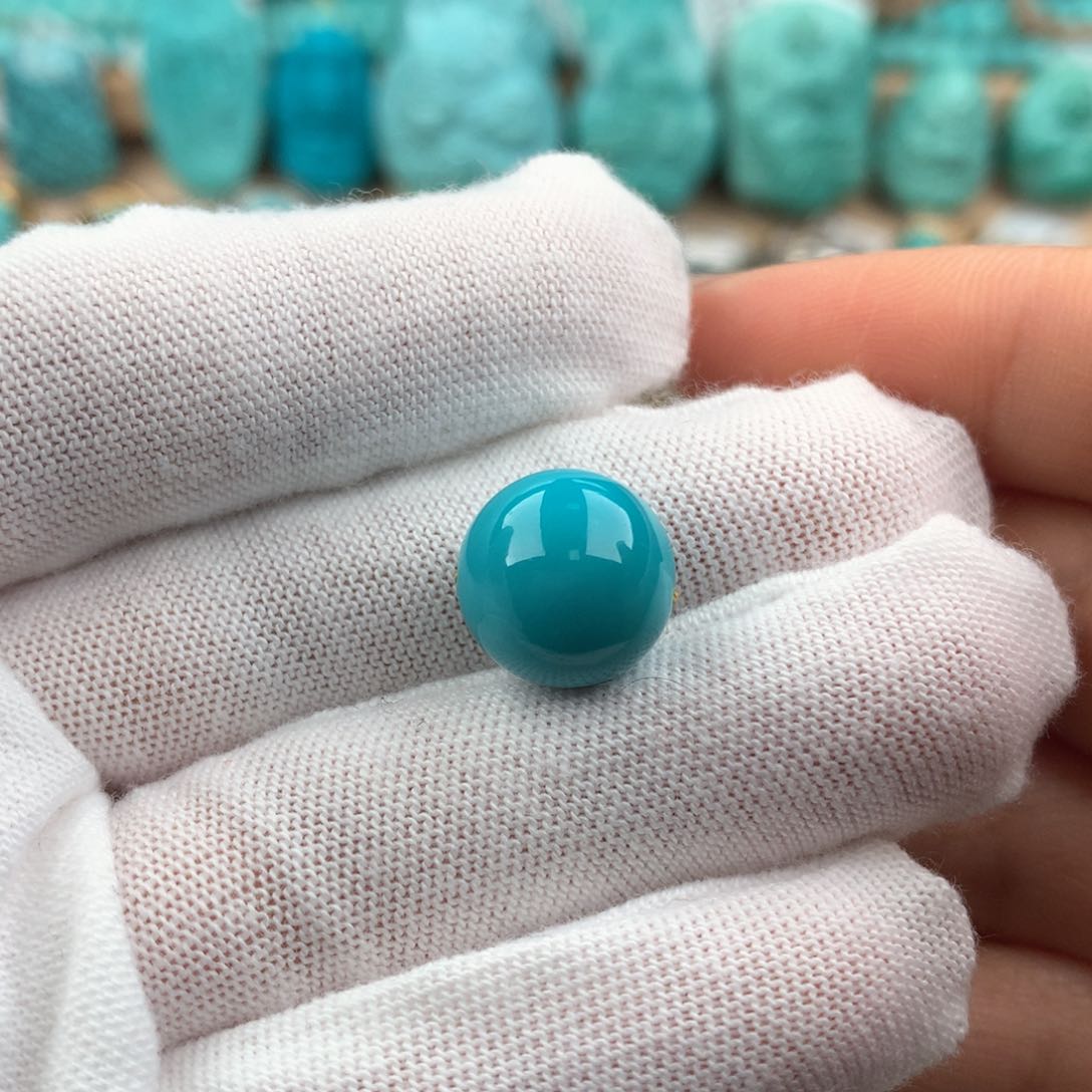 绿松石玉化蓝圆珠12mm未镶嵌