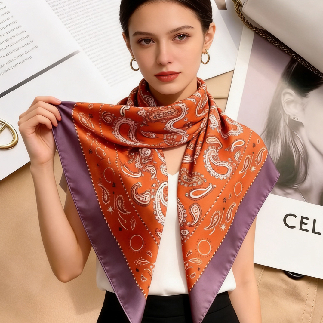 丝巾女小方巾围脖搭配衬衫高级感职业装饰脖子围巾67*67时尚百搭