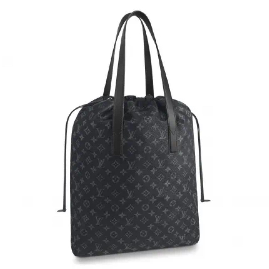 99新 LouisVuitton/路易威登 黑花Cabas抽绳男7119托特包单肩包 