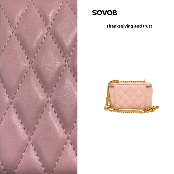 手工百搭时尚真皮女包 CHZ 金球 粉盒子