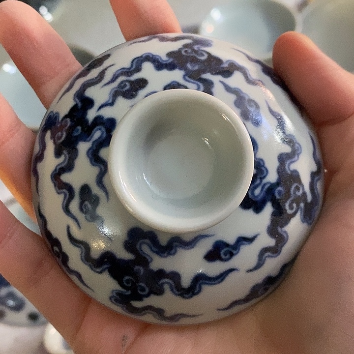 ****人手工手绘青花单杯