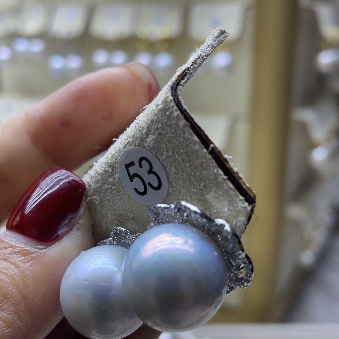 淡水珍珠耳饰银S925镶嵌