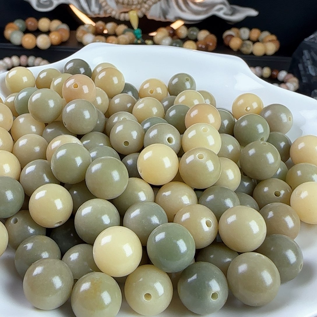 菩提根/象牙果手串卡12青提圆100颗卡牌➕100颗