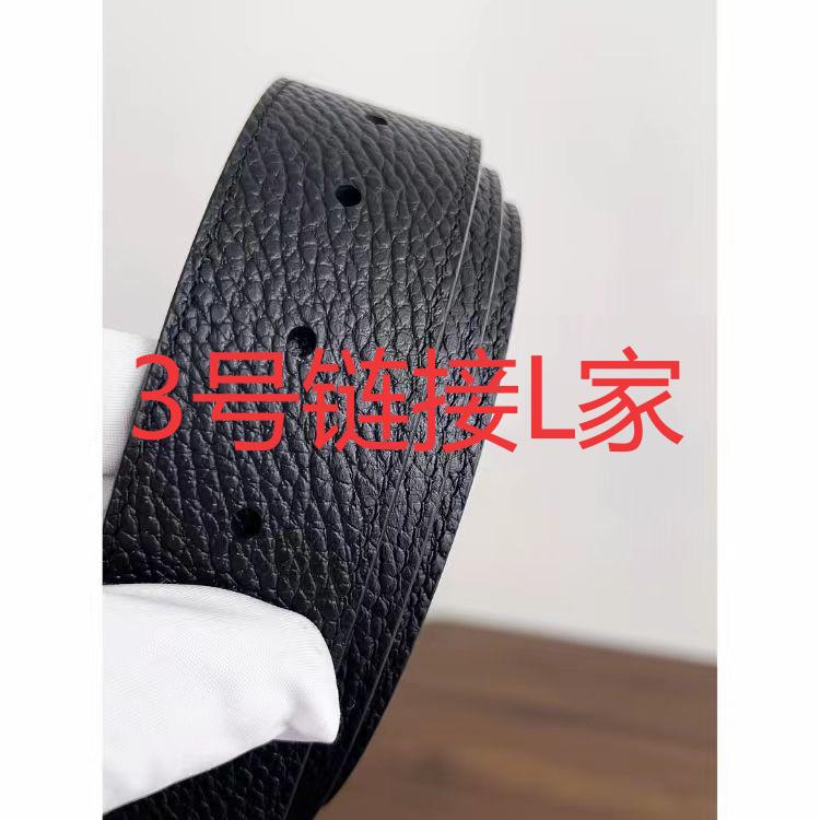 4.0腰带高端奢侈格子花纹头层牛皮纯钢五金皮带经典时尚商务百搭