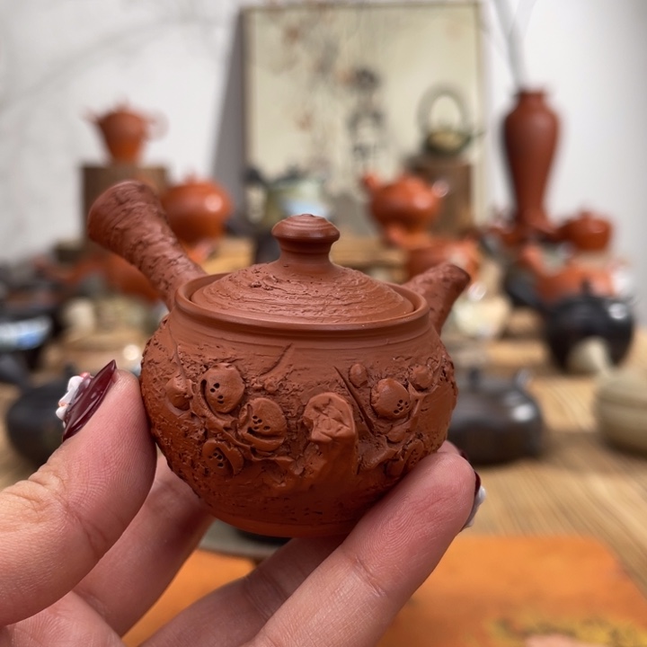 啦***啦常滑素三手作茶壶