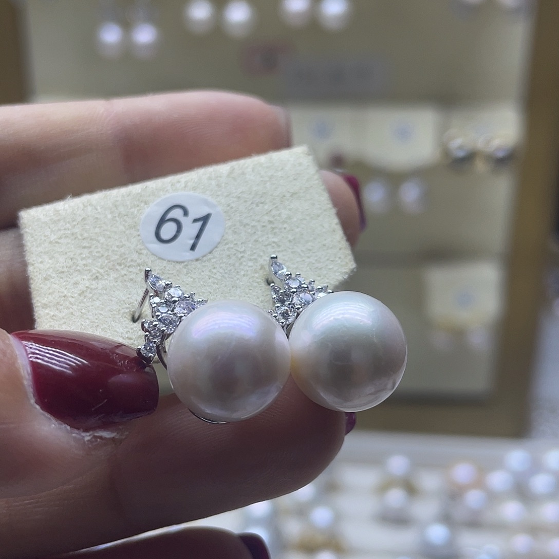 淡水珍珠耳饰银S925镶嵌