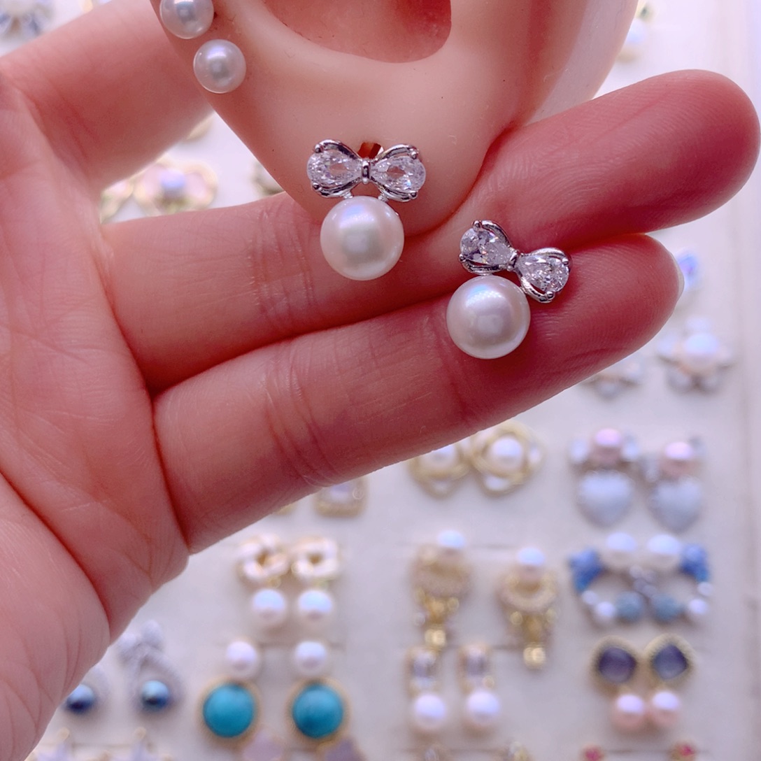 耳饰合金淡水珍珠