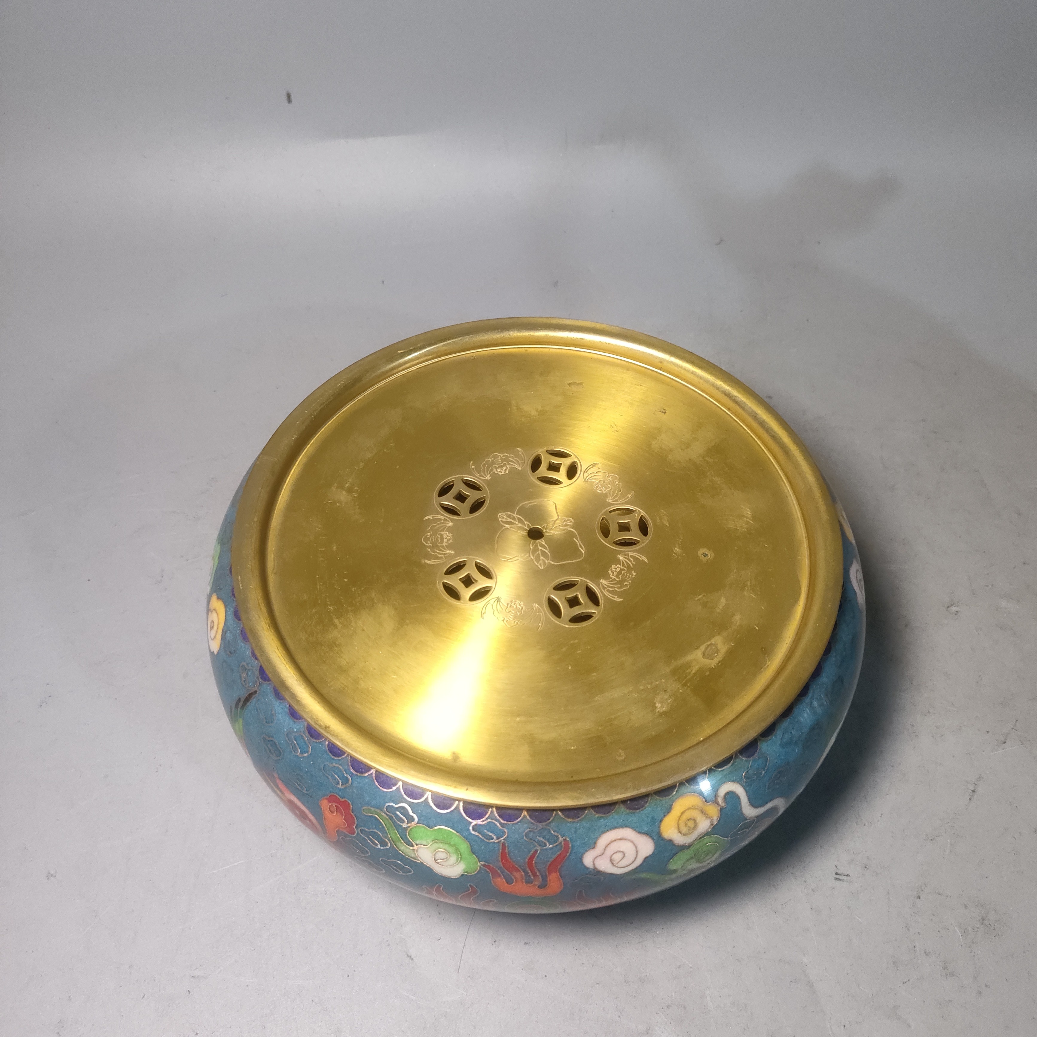 景泰蓝 龙凤呈祥壶承