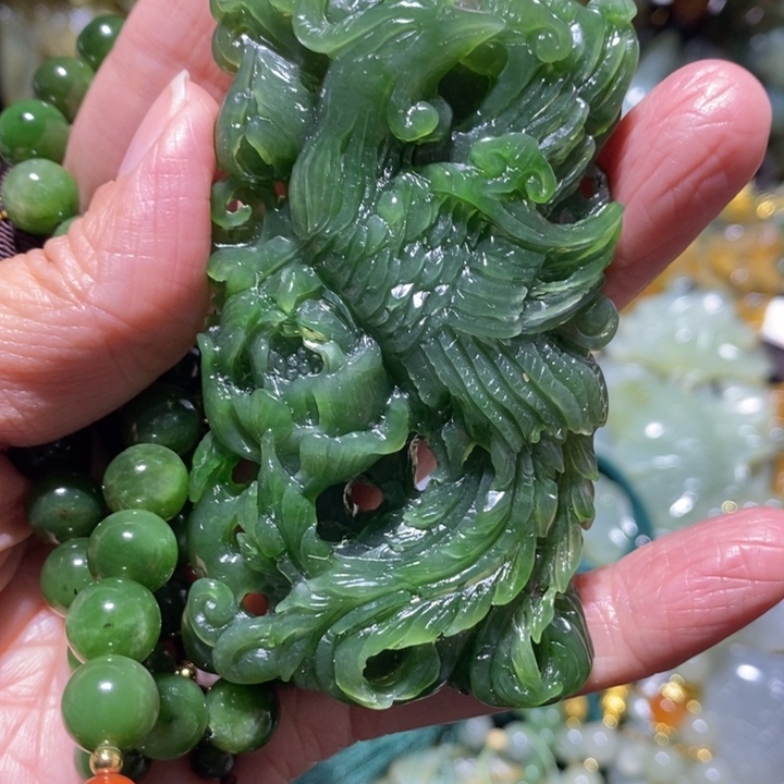 和田玉（碧玉）颈饰未镶嵌