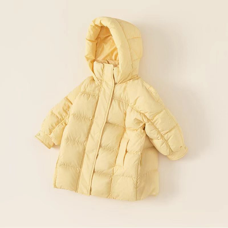 女童冬季连帽羽绒服婴儿2025冬装新款儿童三防白鸭绒加厚保暖童装