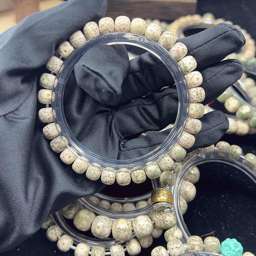 星月菩提手串A17星宇所青花瓷石玉料福利串7.8