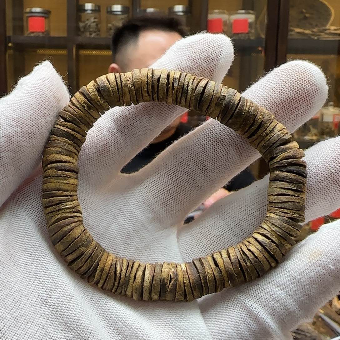 沉香手串国香棋楠老白棋片珠单圈沉水15.5g+