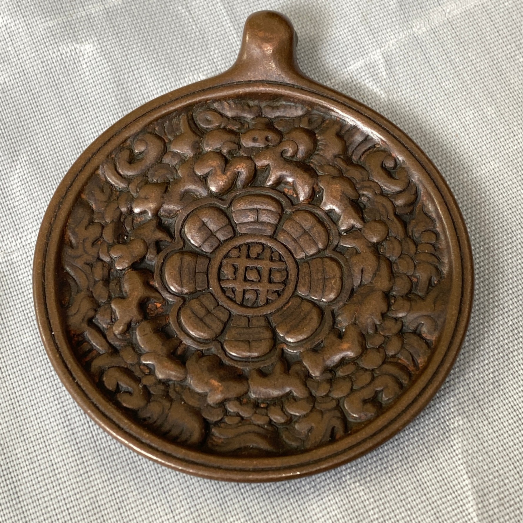 ZBM·19世纪/20世纪前期藏式猪鼻九宫八卦牌56mm56gZBM251220001