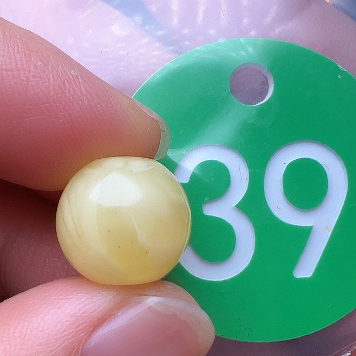 蜜蜡裸石未镶嵌花粉12.8m m