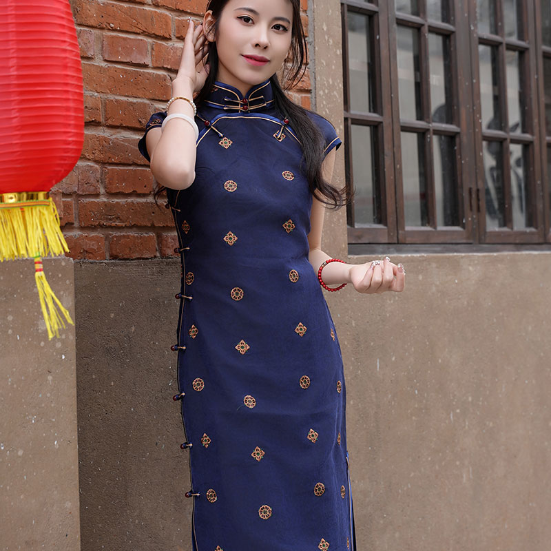 【时来运转】春秋旗袍40姆米香云纱气质复古中式修身文艺民国风