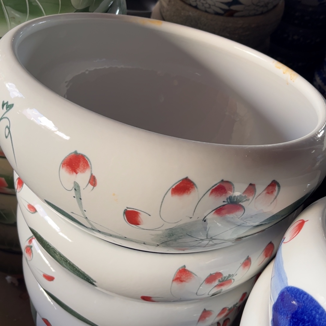 瓷片直径40厘米高度17厘米……带平底座