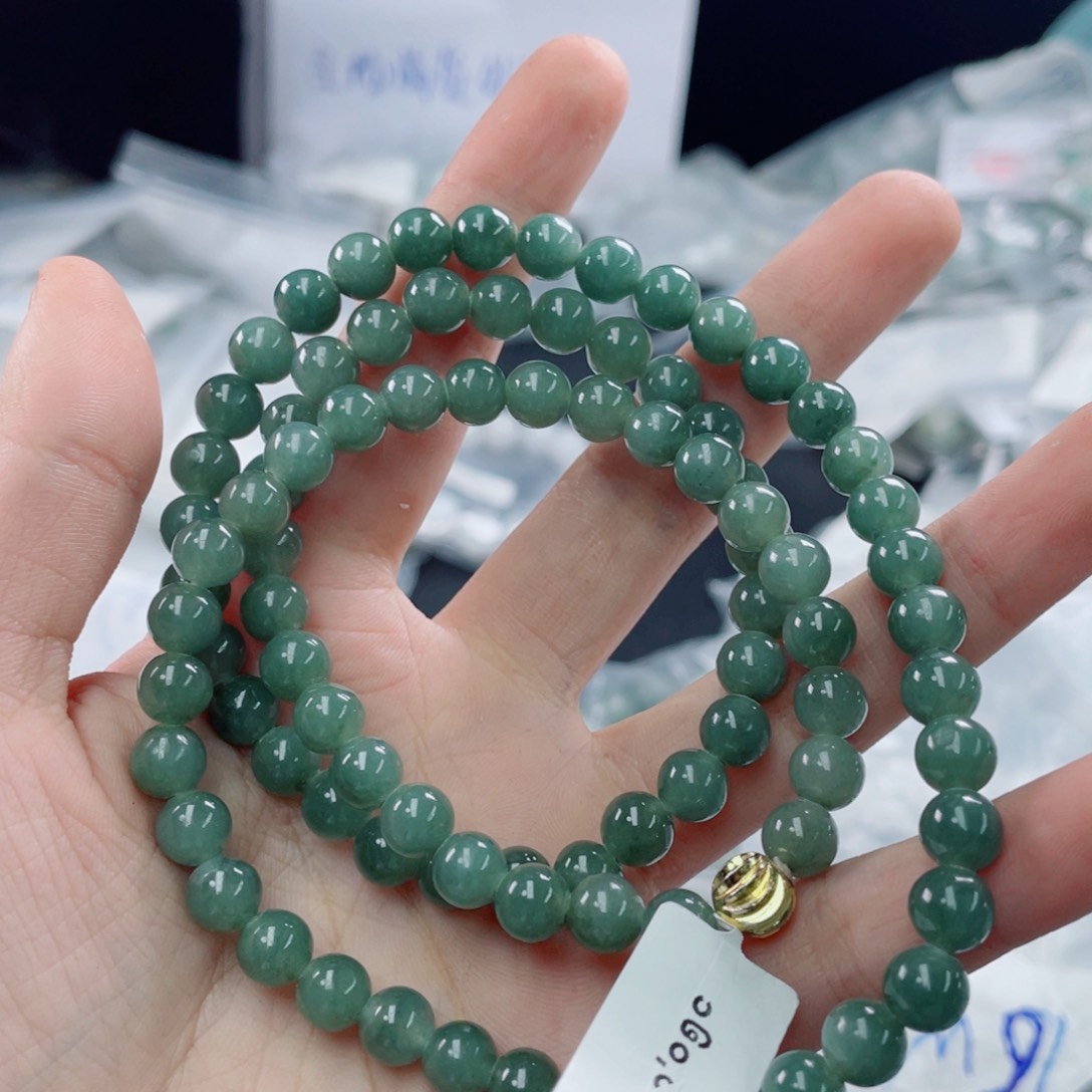 未镶嵌定制翡翠珠串7.1