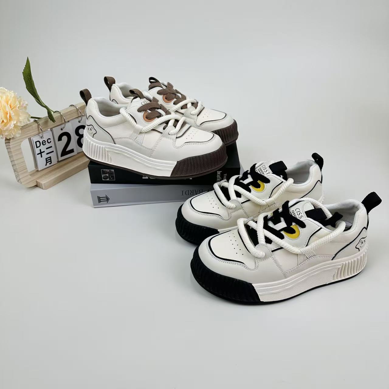 小强家女鞋  透气休闲厚底百搭板鞋（A36-4-1）（2B33C37624W-10）