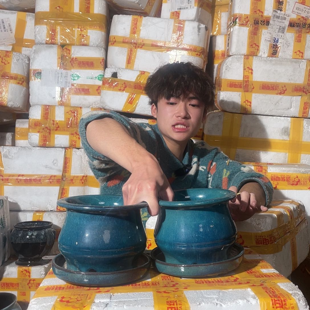 红陶宜兴紫砂花盆17/14