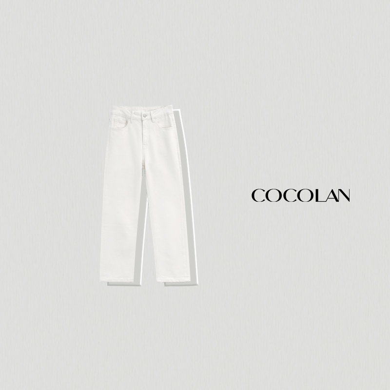 百搭白色牛仔烟管裤CL6K996