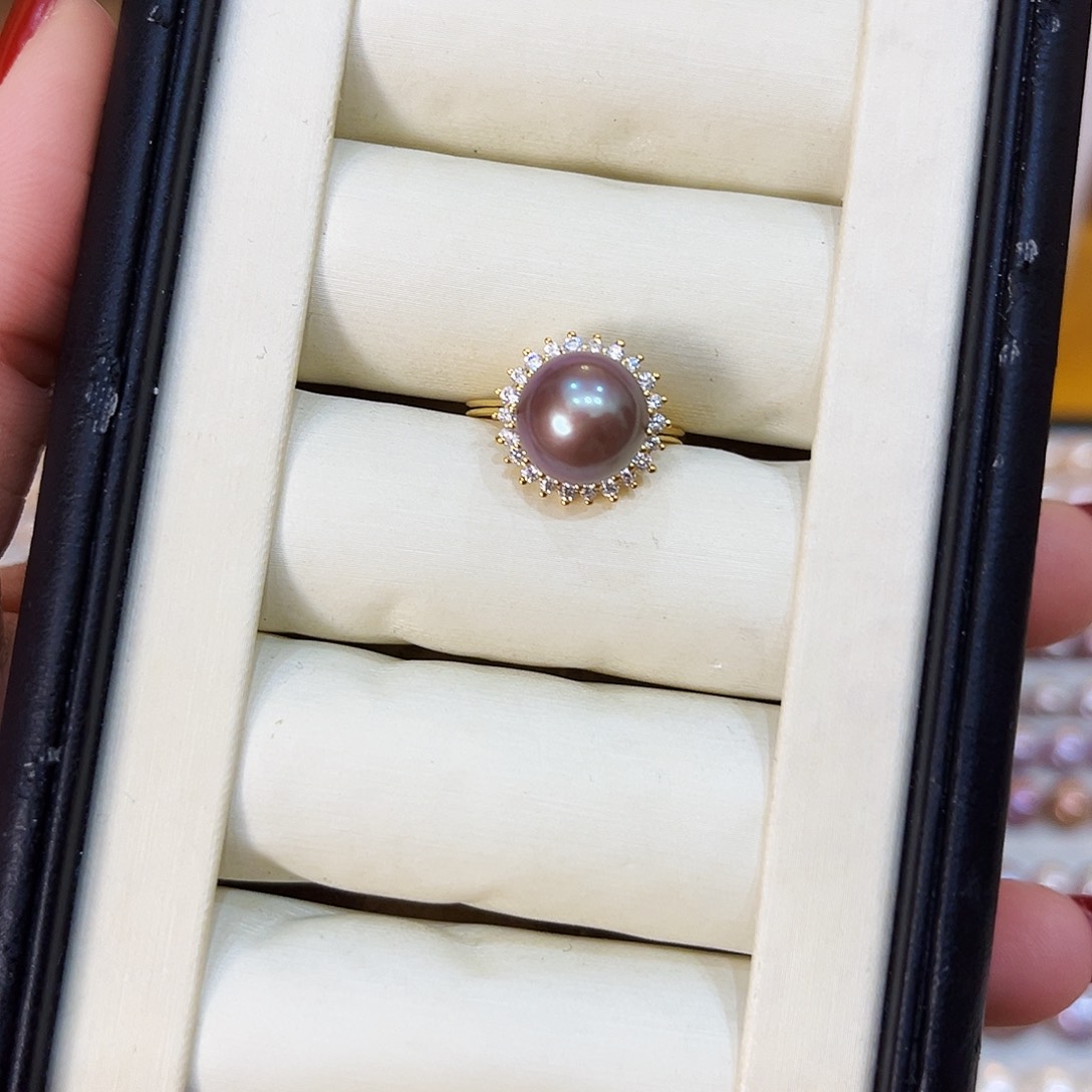 淡水珍珠戒指银S925镶嵌