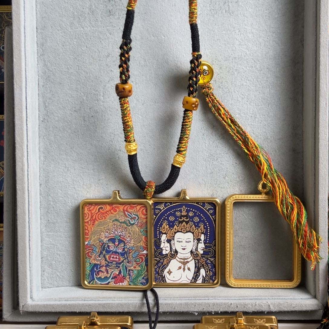 吊坠华**流双面铜壳双面铜壳