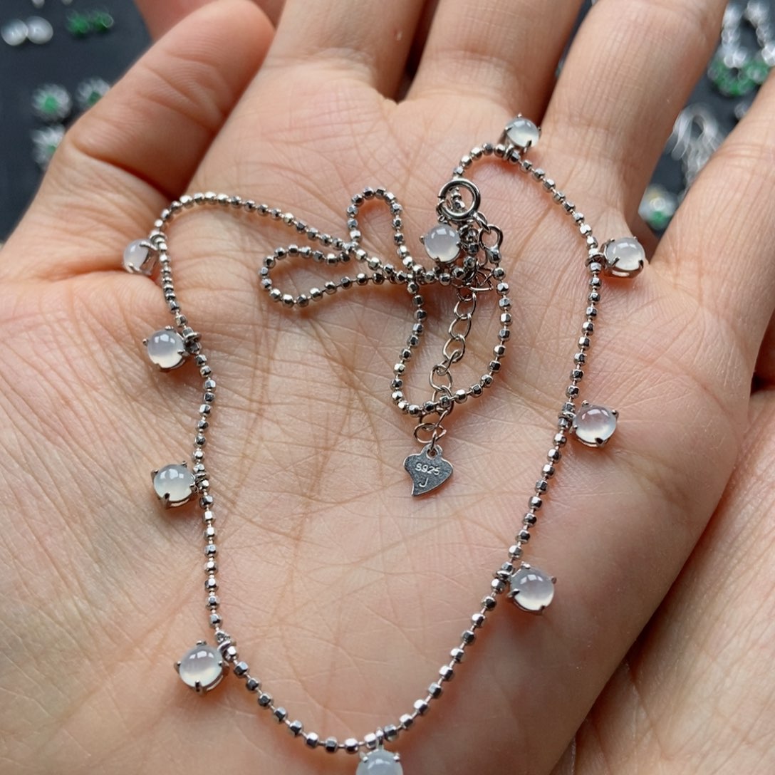 翡翠银S925镶嵌耳饰翡翠首饰