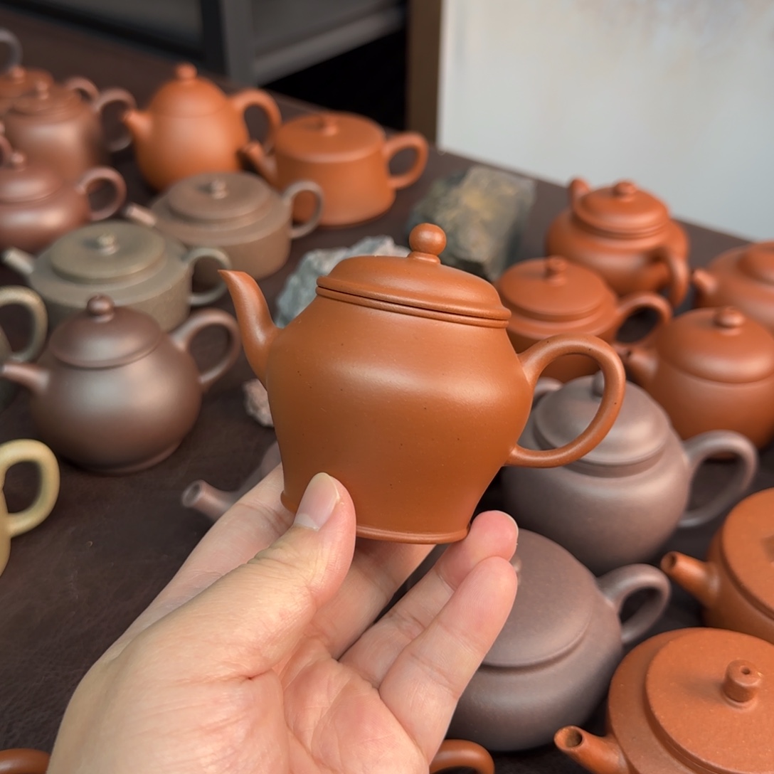 茶壶紫砂生砂朱泥瓮形壶