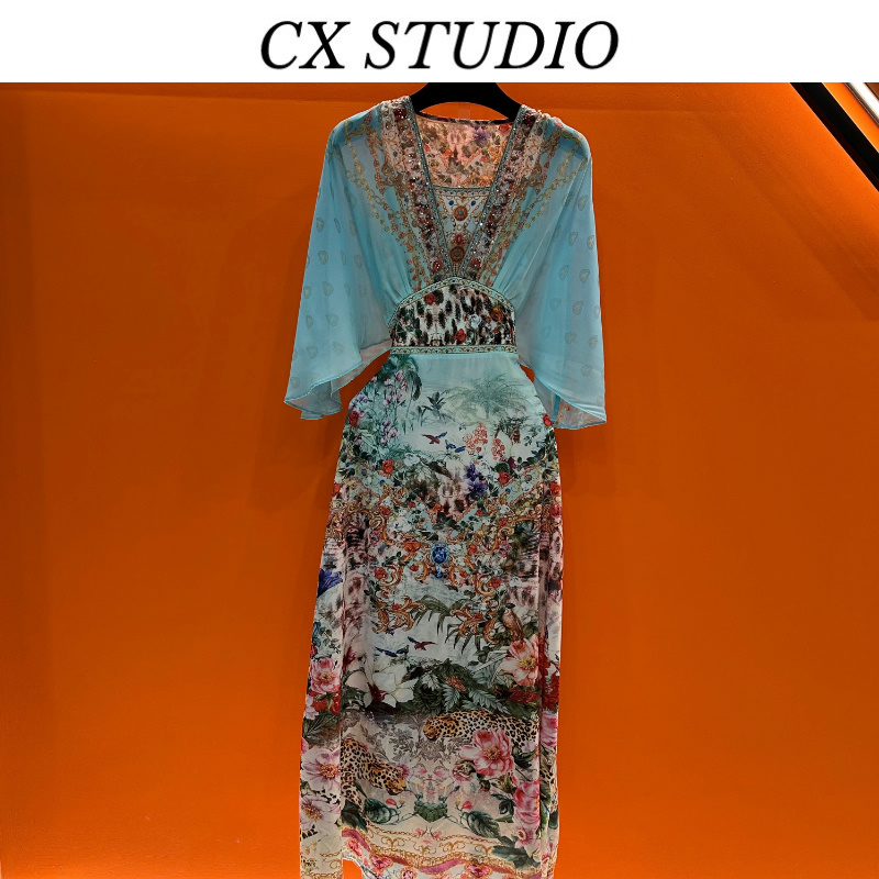 编码92 高级感民族风印花连衣裙显瘦女春夏新款GL9829