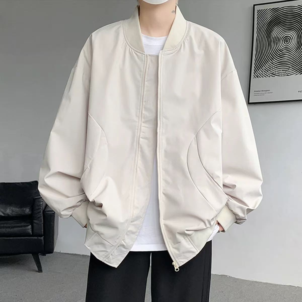 棒球领飞行服冲锋夹克男士春秋季宽松休闲户外美式防风外套
