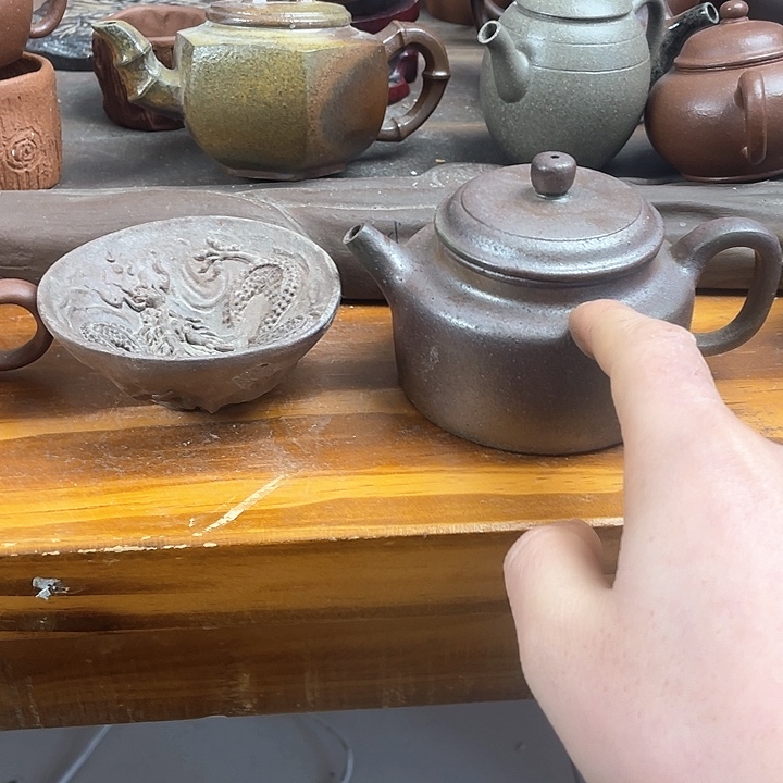 紫砂茶壶处理一套