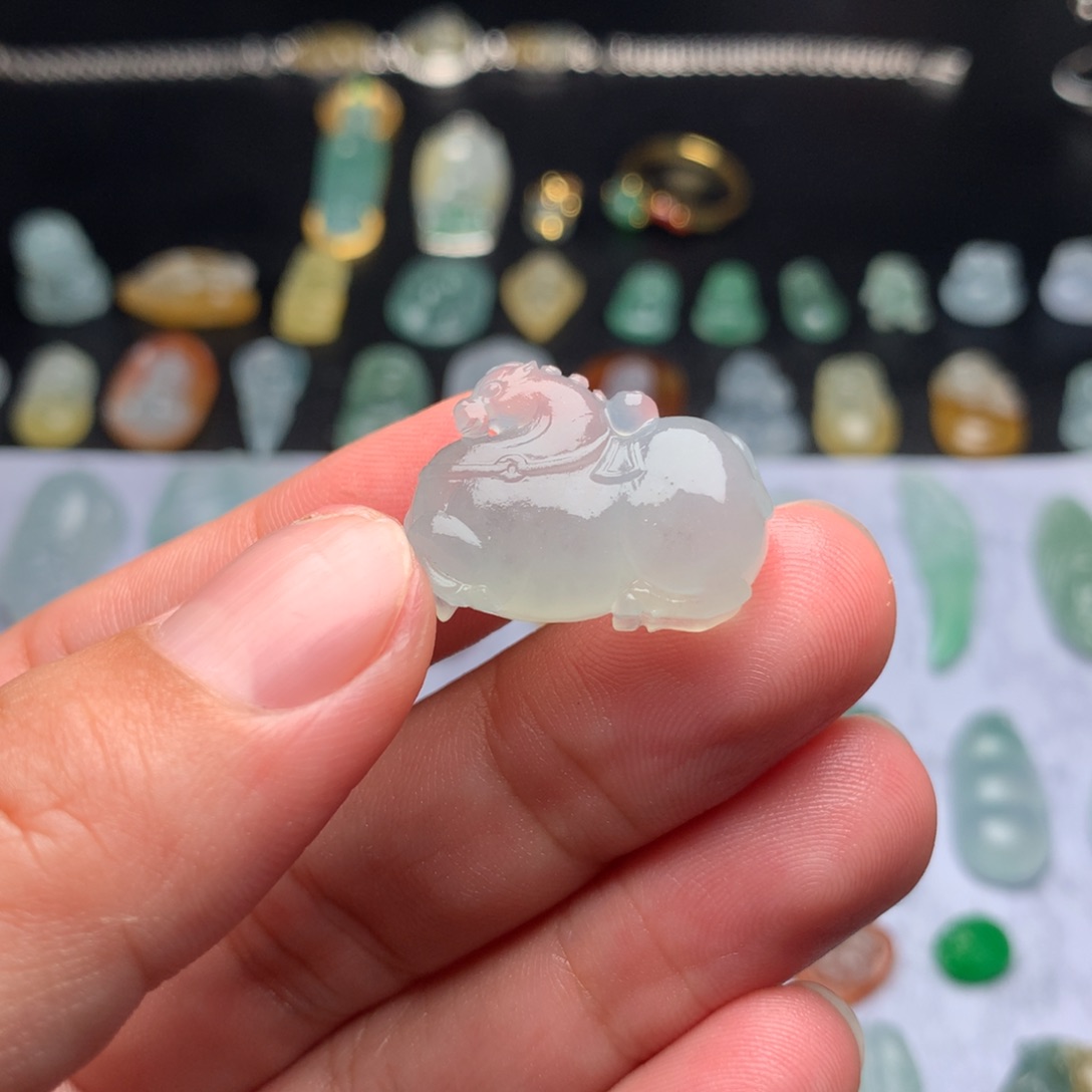 富***猫定制翡翠未镶嵌唐马