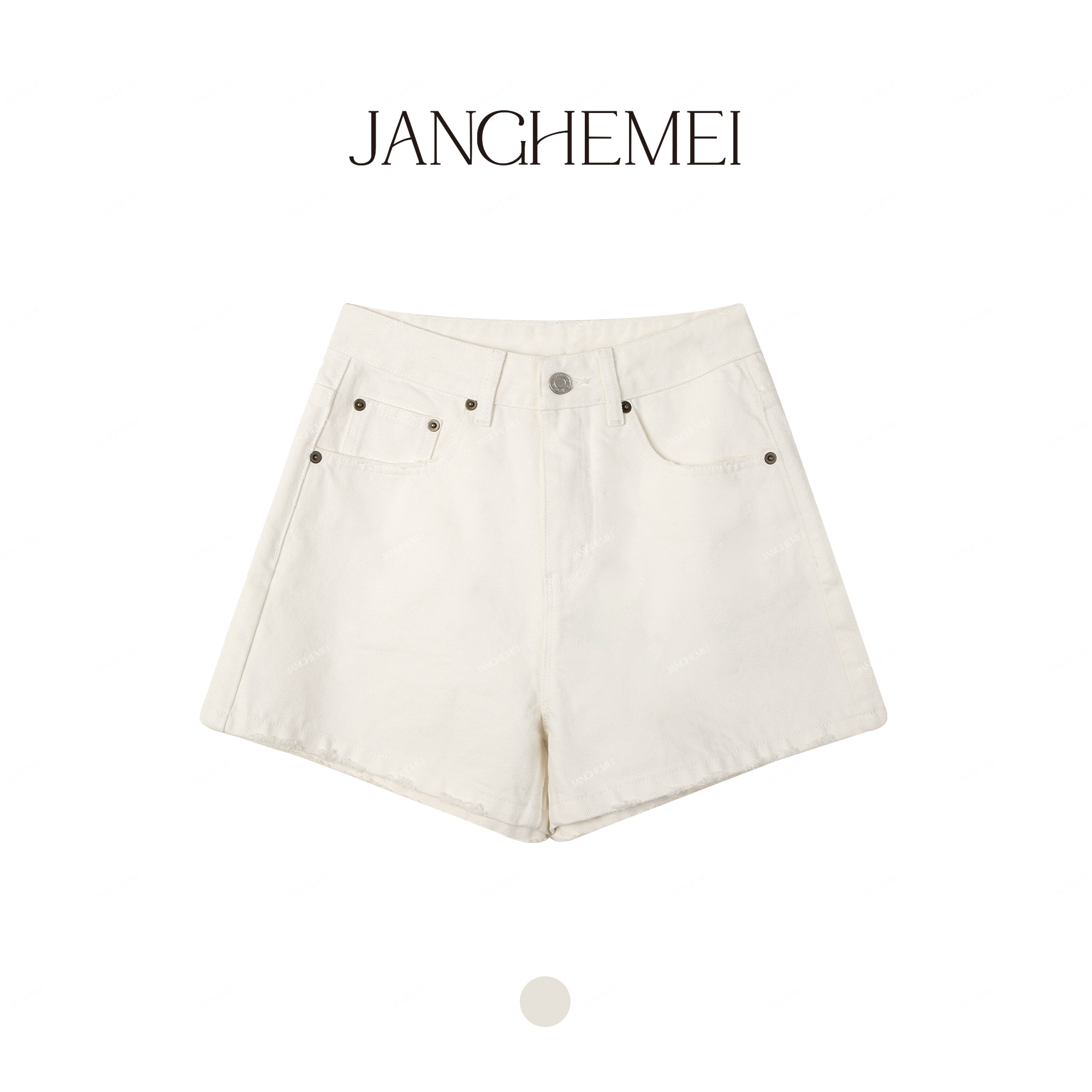 JANGHEMEI【自定义】100%棉高腰显瘦a版牛仔短裤热裤H29696M51
