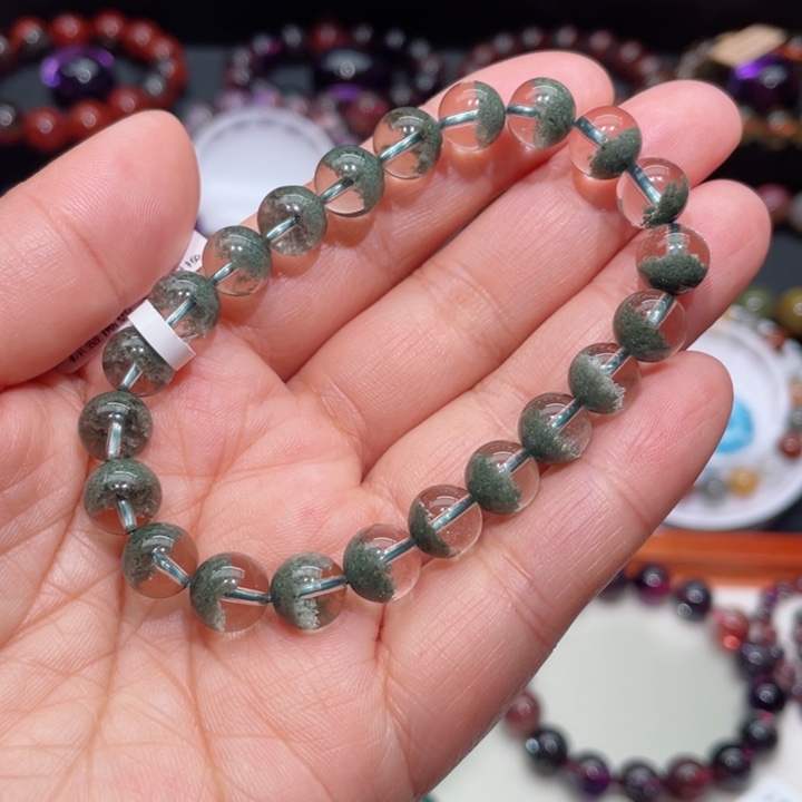 水晶手链未镶嵌幽灵手链，晶体通透