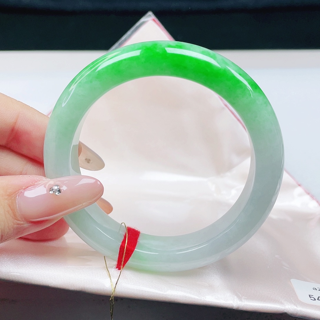 翡翠未镶嵌手镯 正圈54+