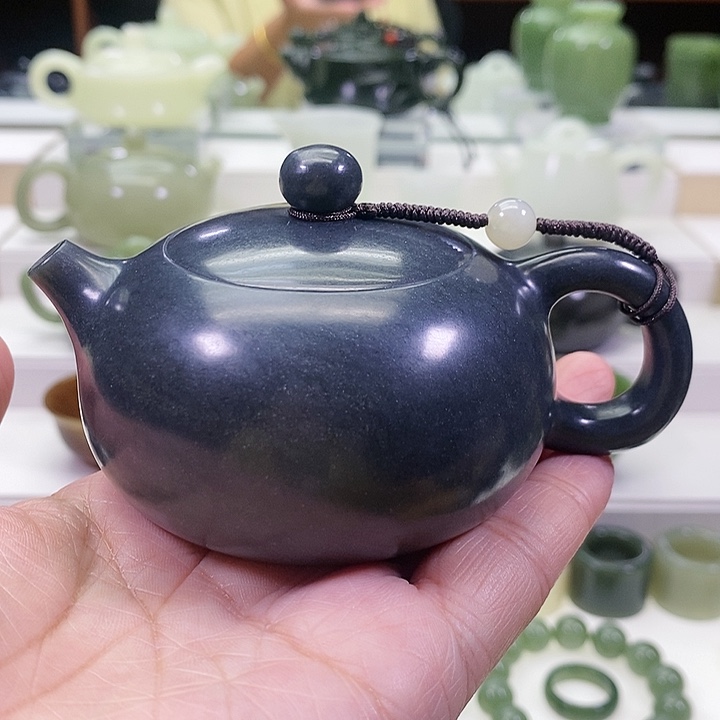 未镶嵌和田玉挂件茶壶130m l
