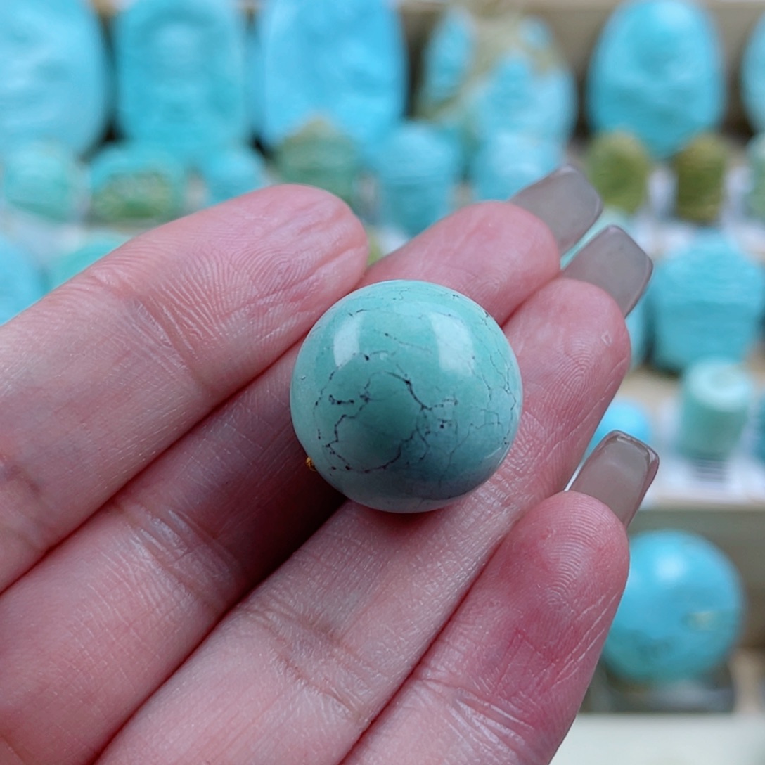 绿松石未镶嵌珠宝奇石18.3mm