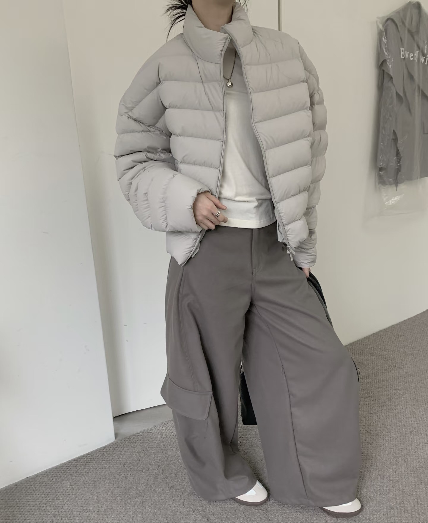 韩系加绒加厚套装保暖气质2026年新款美拉德女装高级感棉服外套