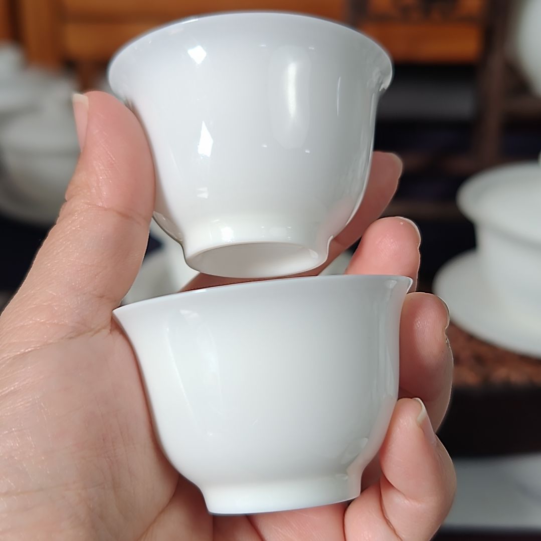 超薄马蹄小杯子，猪油白