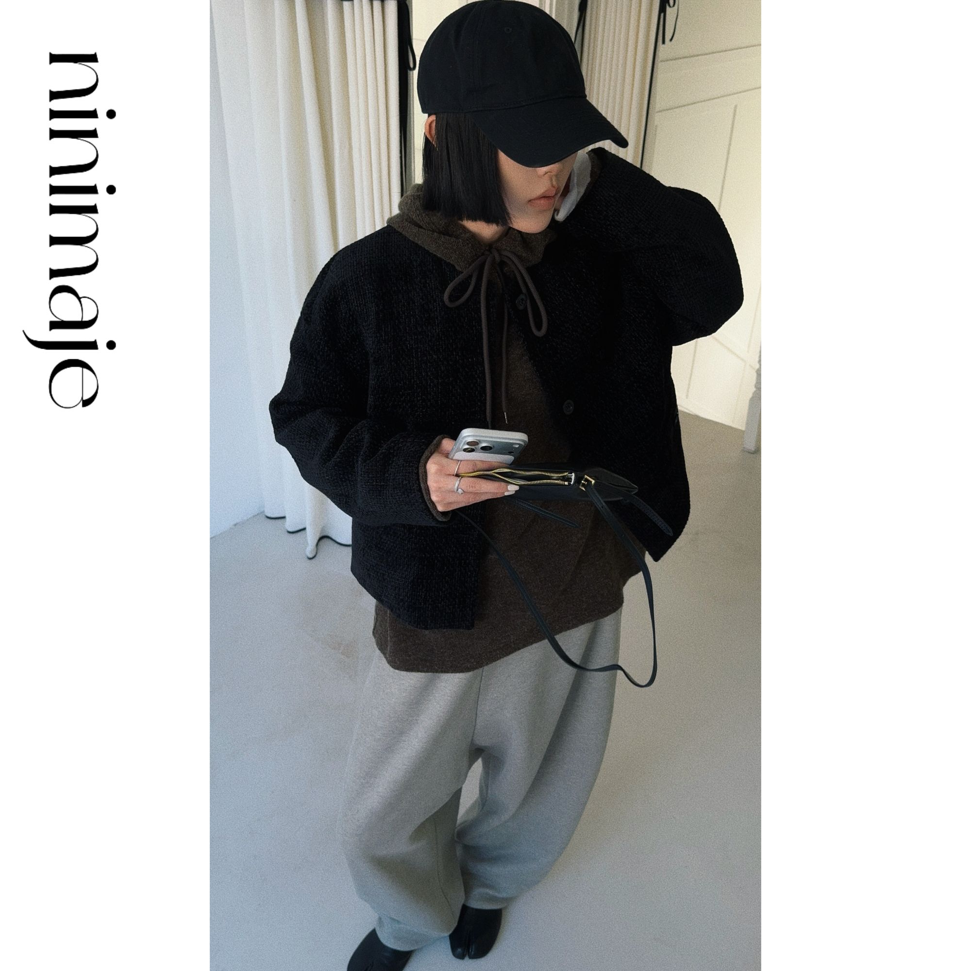 NanBeiBei 设计肌理感小香粗花呢外套 7388