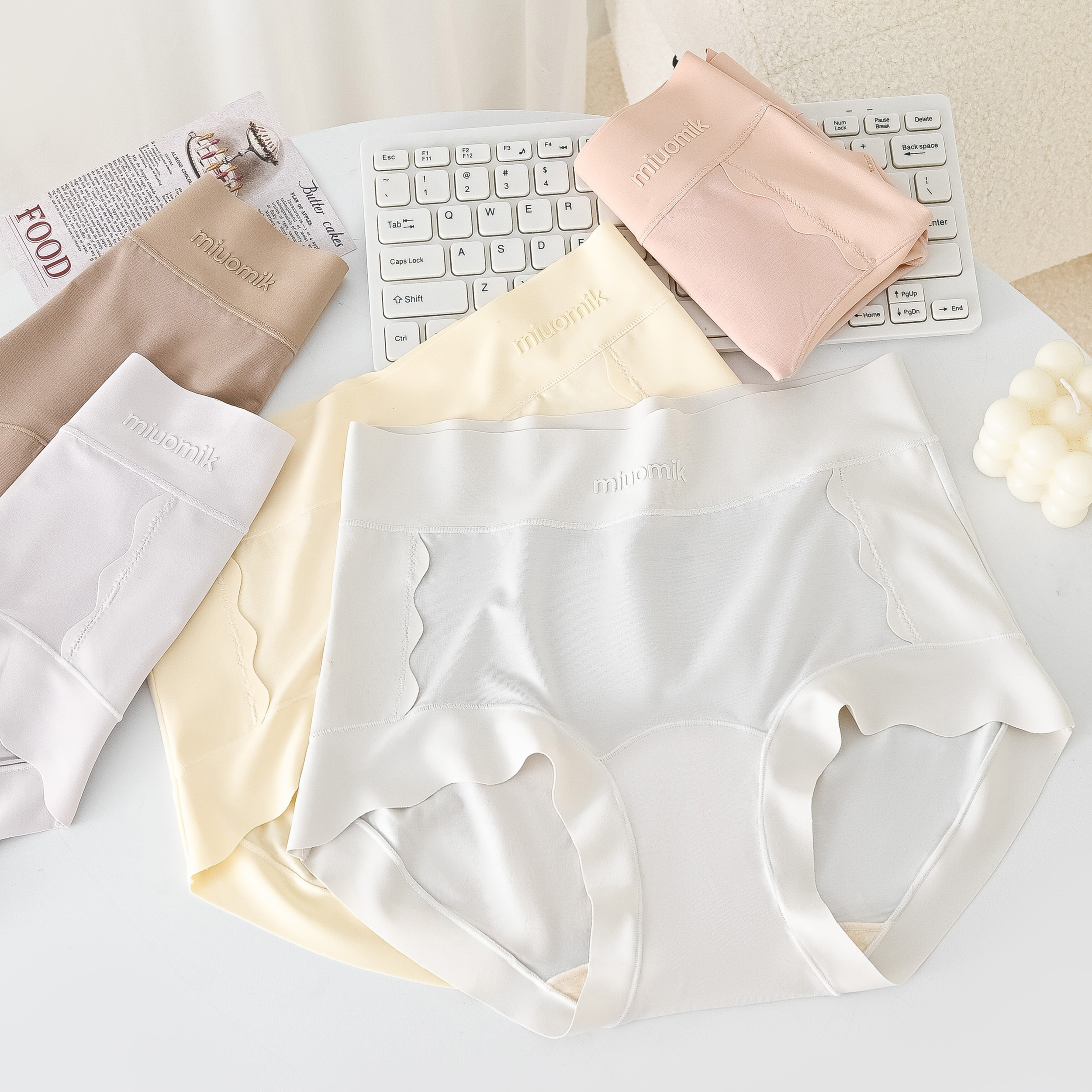 【4/5条装】C016 简约柔软清爽四季棉高腰字母印花女士内裤（90-160）
