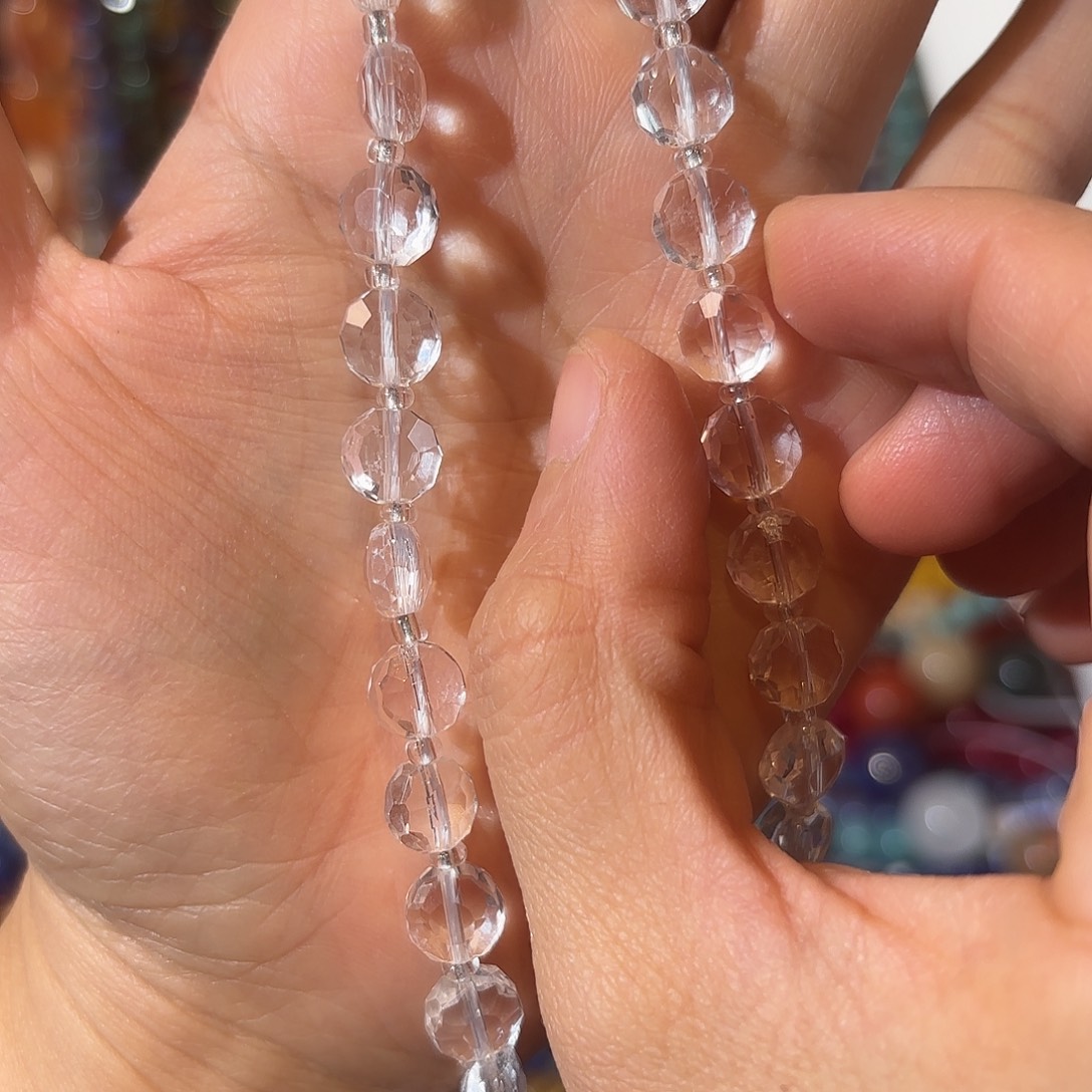 玛瑙/玉髓未镶嵌珠宝半成品白水卡8一条