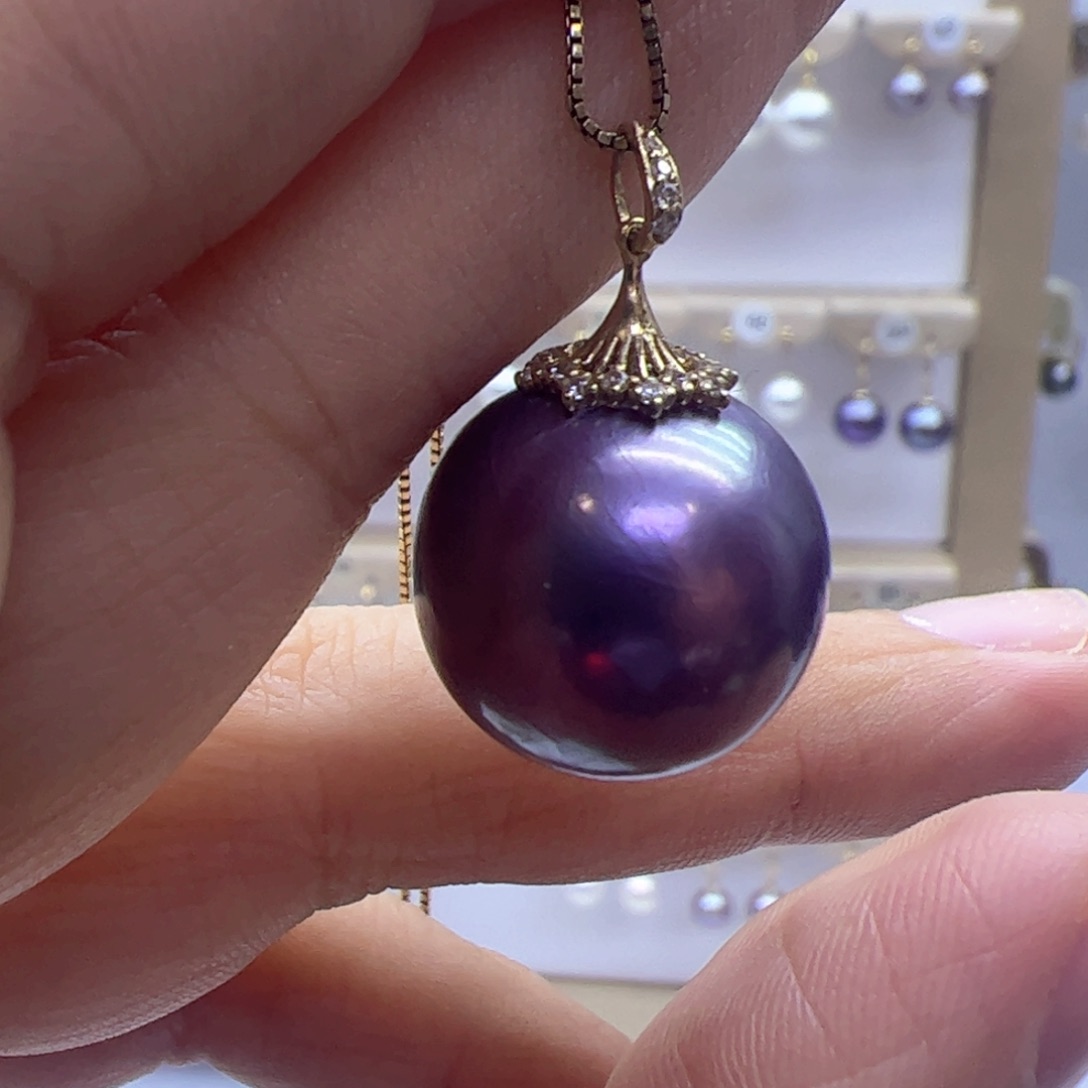 淡水珍珠耳饰18K金镶嵌