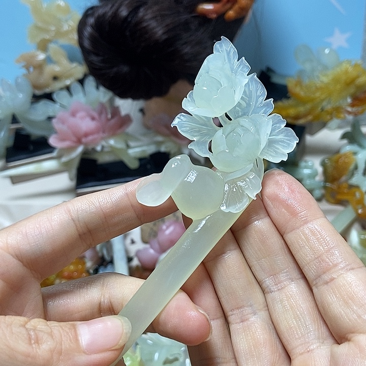 未镶嵌岫玉发簪发簪