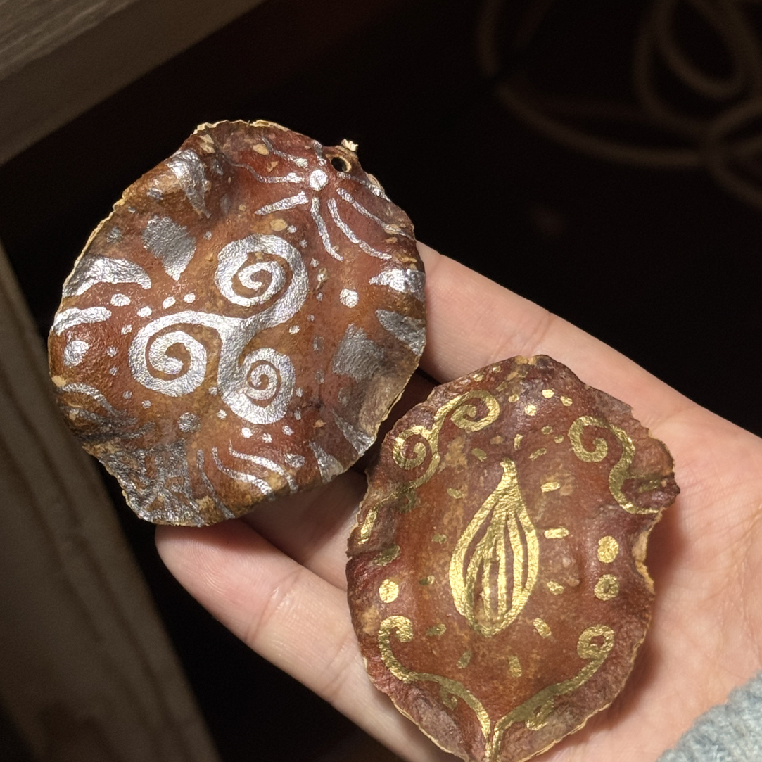 非金属木质吊坠 手绘种子吊坠/包挂