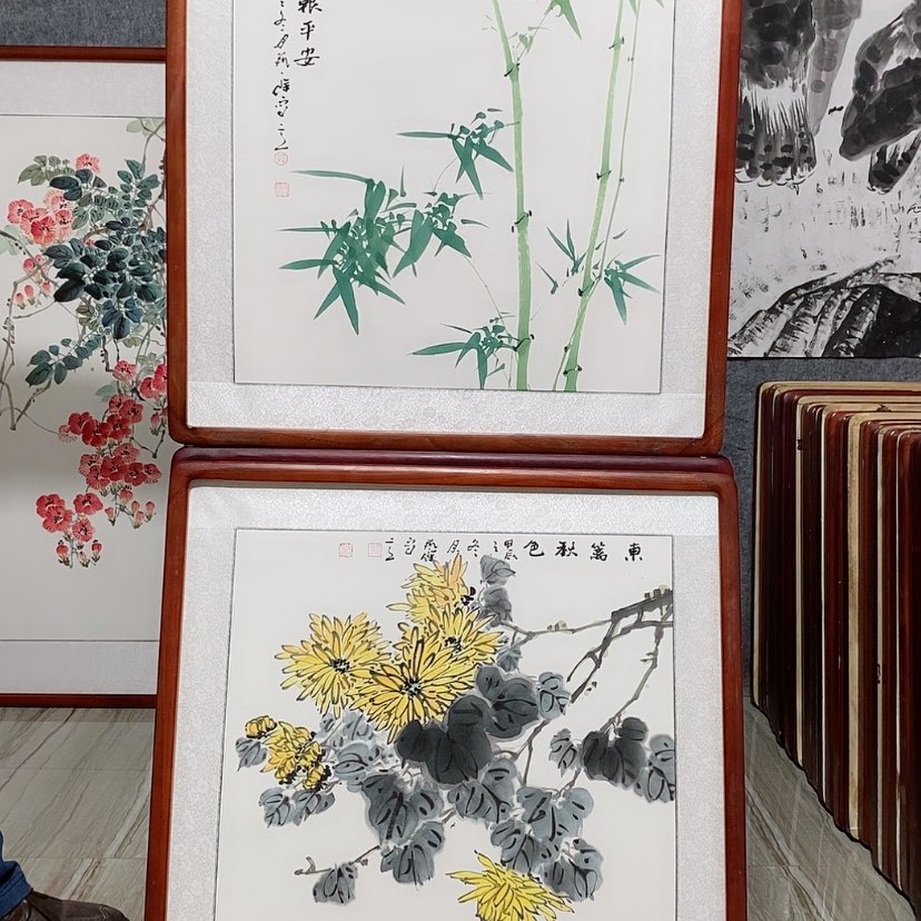 【闪购商品】国画书画作品带框65×65厘米