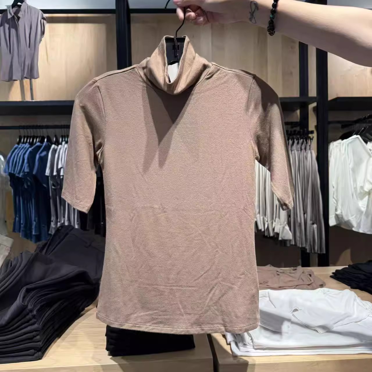 THEORY美国直邮WENDEL SS 93%莫代尔高领打底衫P089501R