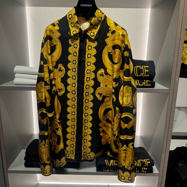 未使用 VERSACE/范思哲 国内现货/男士桑蚕丝老花衬衣