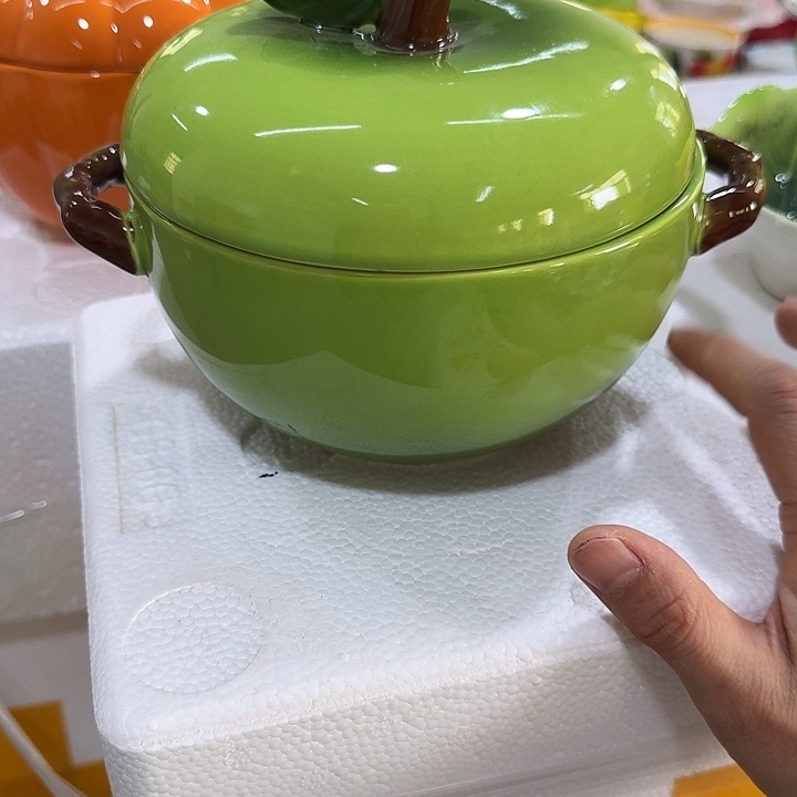 陶摆件高温陶瓷釉下彩微瑕